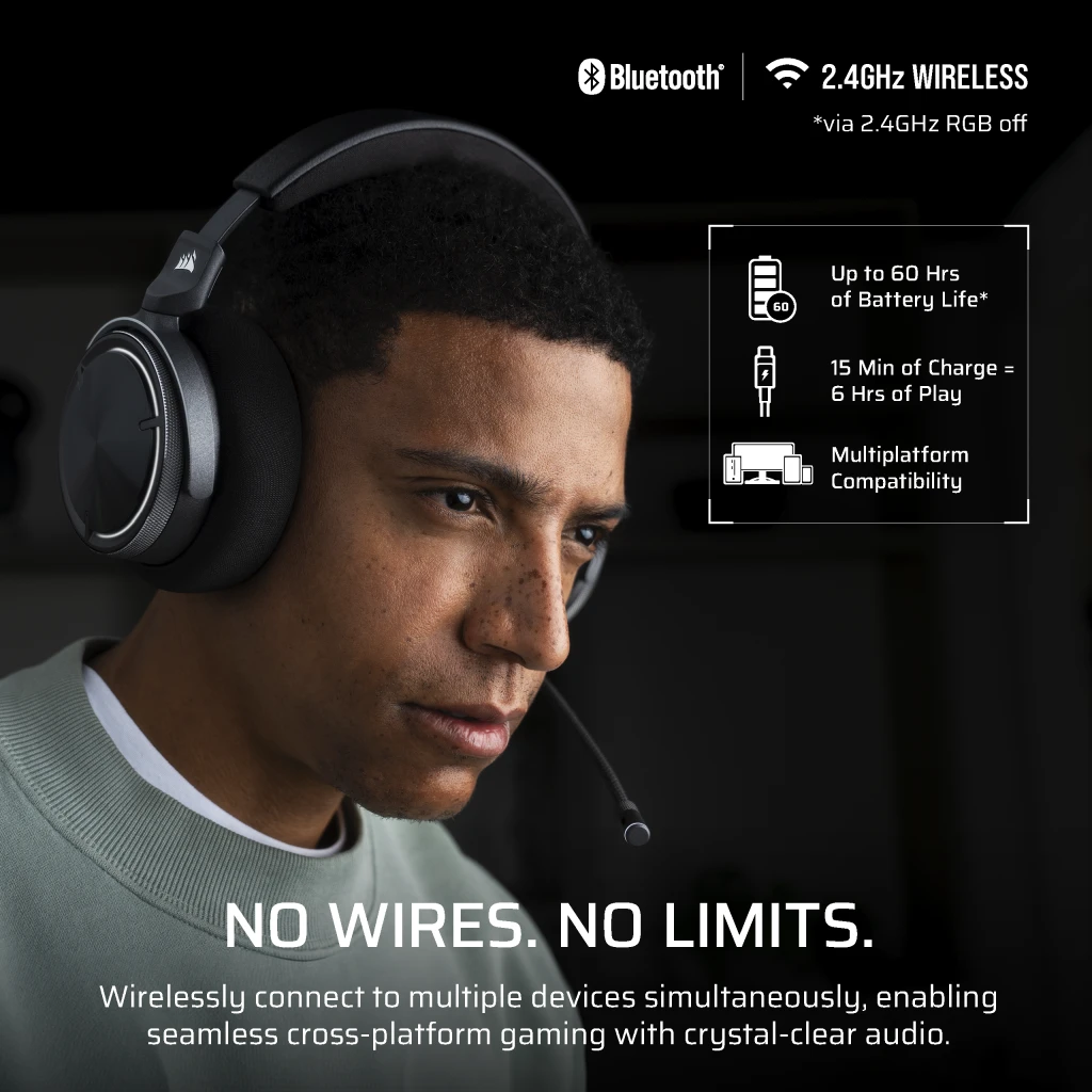 訳あり　Q3093 Corsair VIRTUOSO MAX VIRTUOSO MAX WIRELESS Gaming Headset, Carbon